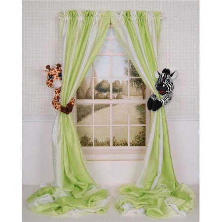 Curtain Critters ALGFZB470213COL Plush Safari Giraffe & Zebra Curtain Tieback Collector Set - Brown; Black & White